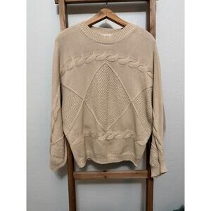 Bohme cable knit tan sweater-size small